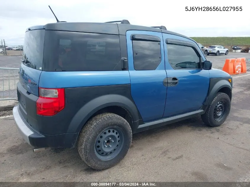 5J6YH28656L027955 2006 Honda Element Ex