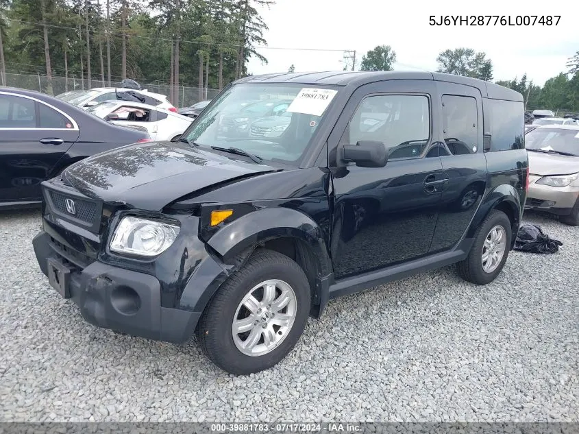 5J6YH28776L007487 2006 Honda Element Ex-P