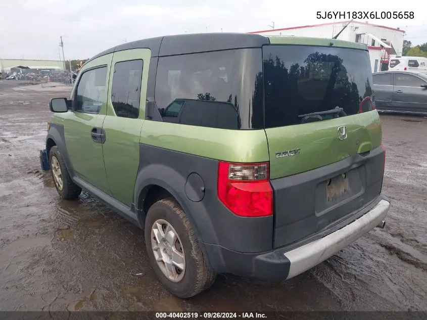 5J6YH183X6L005658 2006 Honda Element Lx