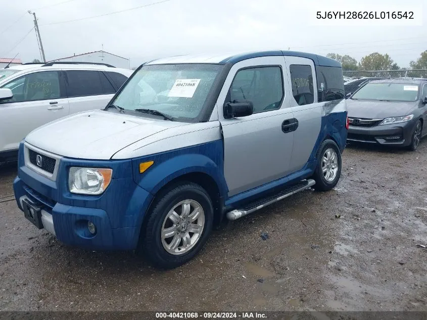 5J6YH28626L016542 2006 Honda Element Ex