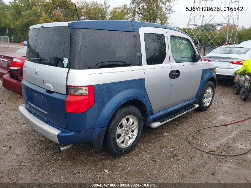 5J6YH28626L016542 2006 Honda Element Ex