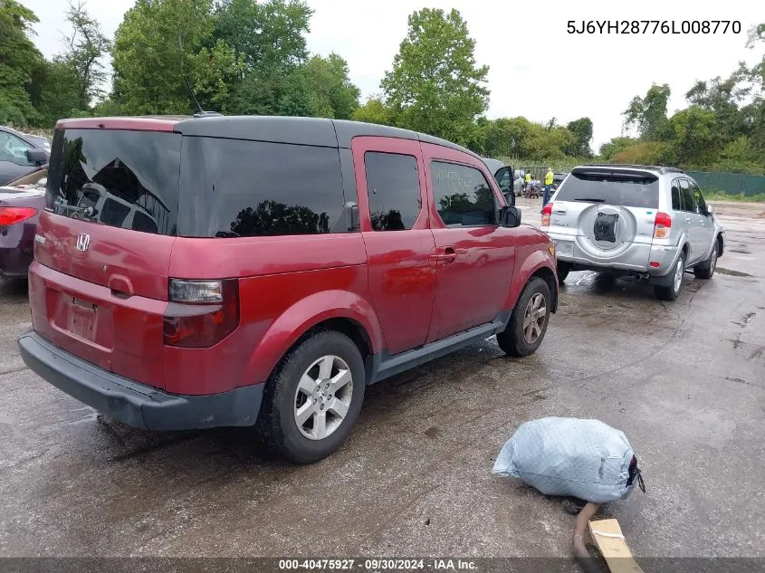 5J6YH28776L008770 2006 Honda Element Ex-P