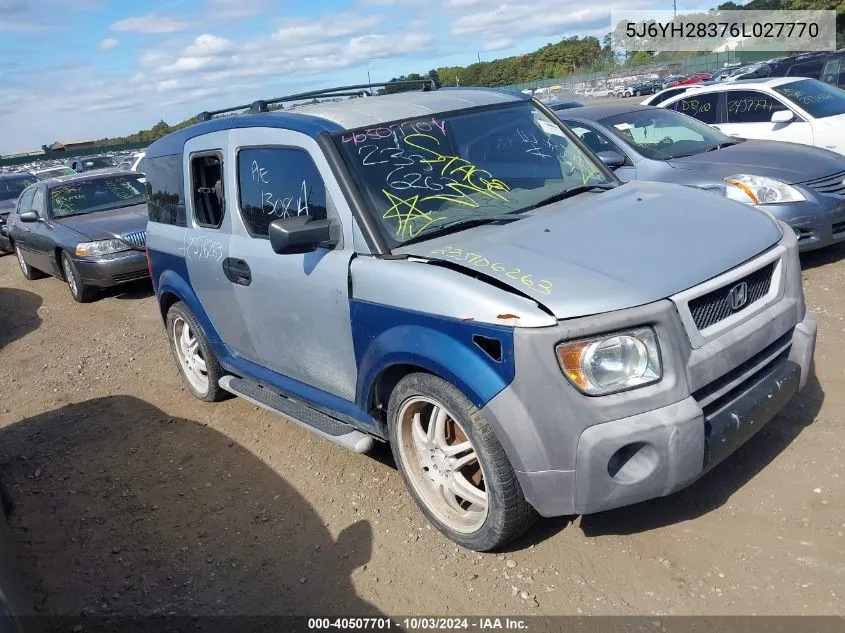 5J6YH28376L027770 2006 Honda Element Lx