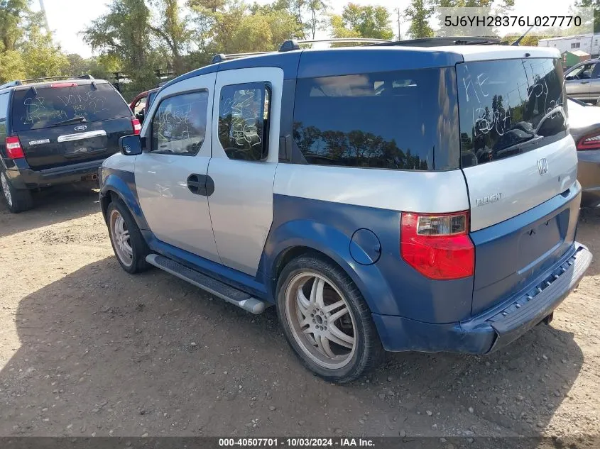 5J6YH28376L027770 2006 Honda Element Lx