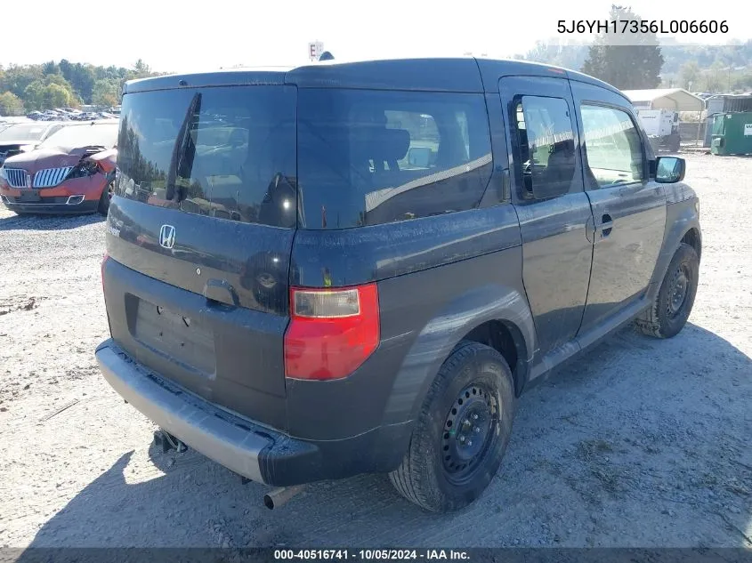 5J6YH17356L006606 2006 Honda Element Lx