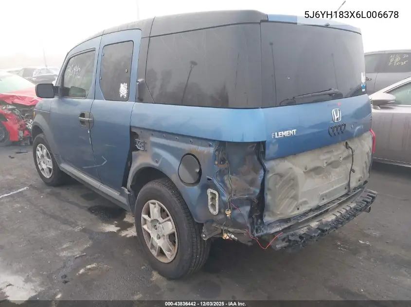 5J6YH183X6L006678 2006 Honda Element Lx