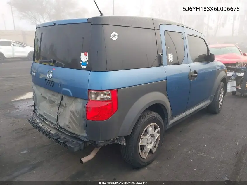 5J6YH183X6L006678 2006 Honda Element Lx