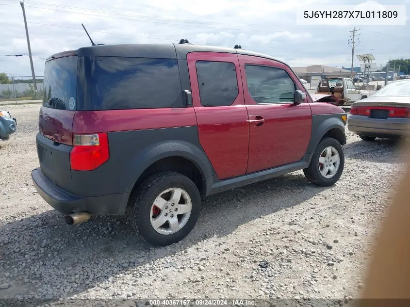 5J6YH287X7L011809 2007 Honda Element Ex