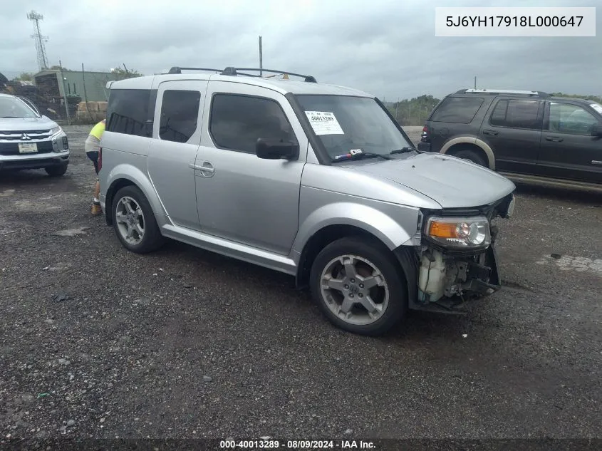 5J6YH17918L000647 2008 Honda Element Sc