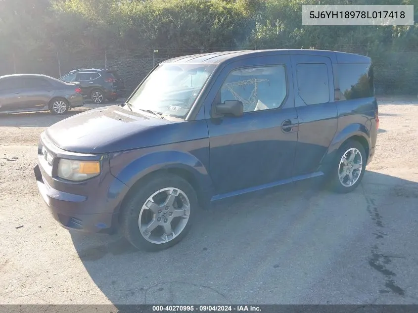 5J6YH18978L017418 2008 Honda Element Sc