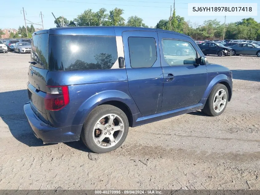 5J6YH18978L017418 2008 Honda Element Sc