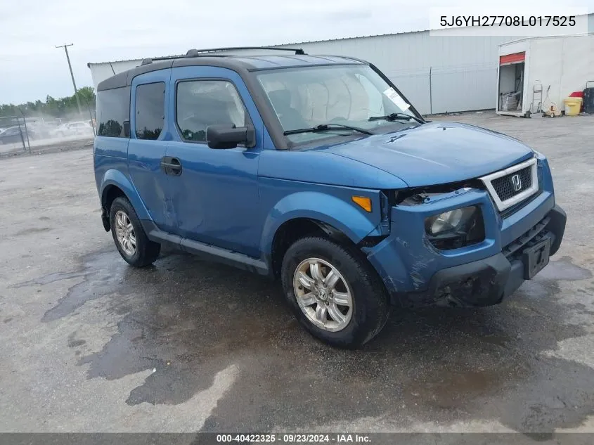 5J6YH27708L017525 2008 Honda Element Ex