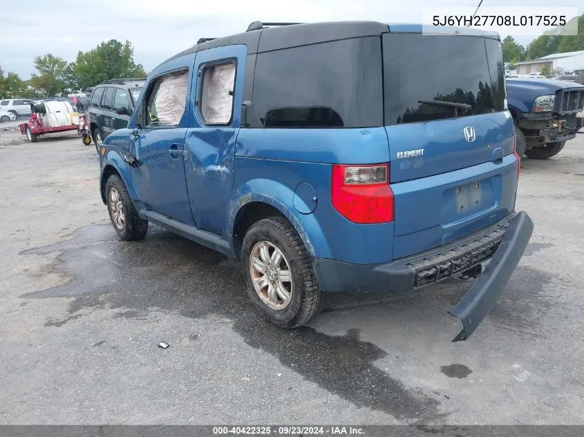 5J6YH27708L017525 2008 Honda Element Ex