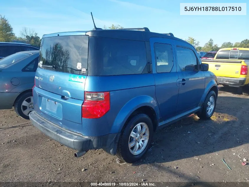 5J6YH18788L017510 2008 Honda Element Ex