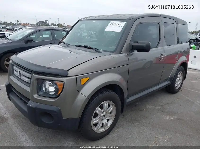 2008 Honda Element Ex VIN: 5J6YH18718L005263 Lot: 45278847