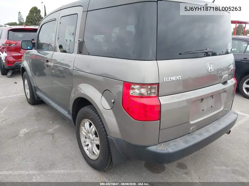 2008 Honda Element Ex VIN: 5J6YH18718L005263 Lot: 45278847