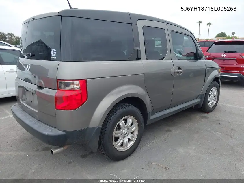 2008 Honda Element Ex VIN: 5J6YH18718L005263 Lot: 45278847