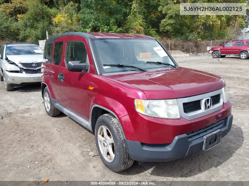 5J6YH2H36AL002125 2010 Honda Element Lx