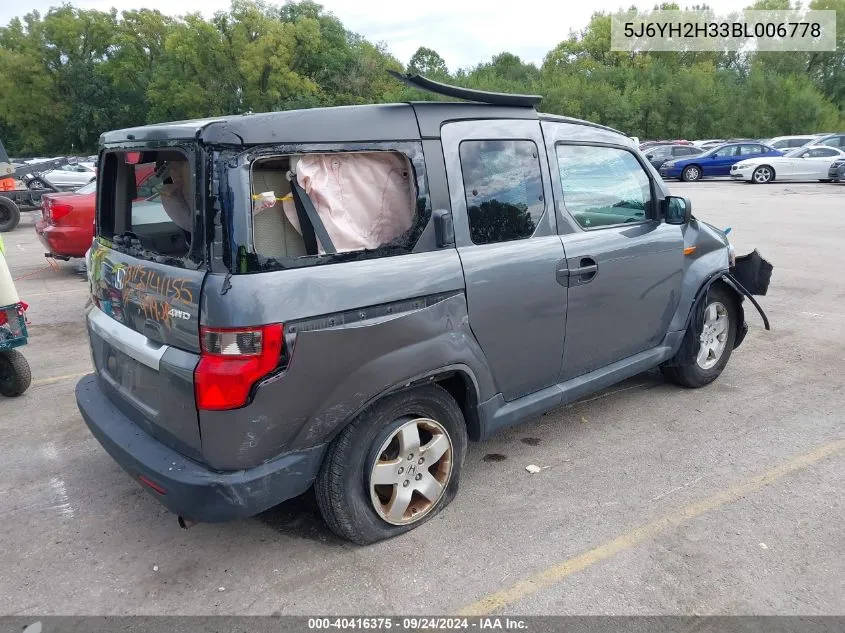 5J6YH2H33BL006778 2011 Honda Element Lx