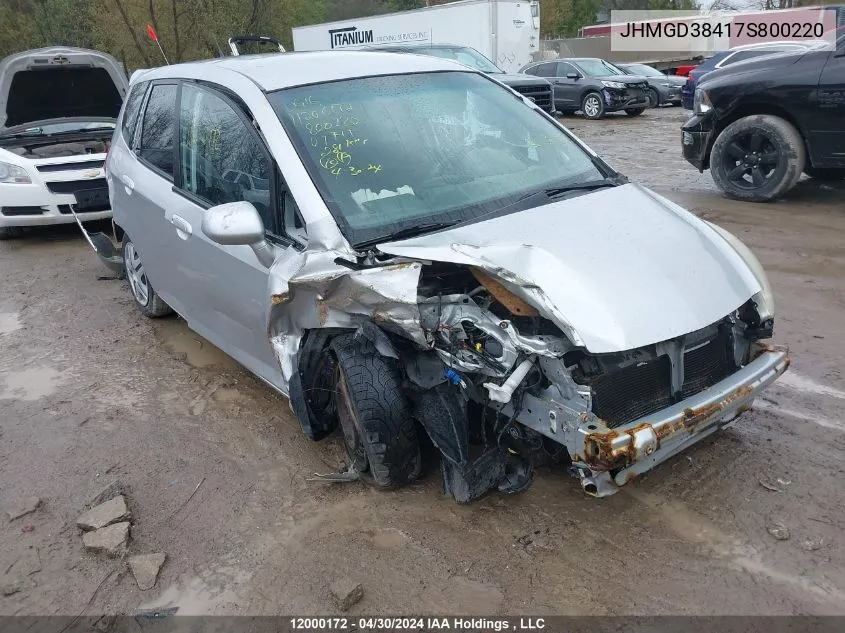 JHMGD38417S800220 2007 Honda Fit