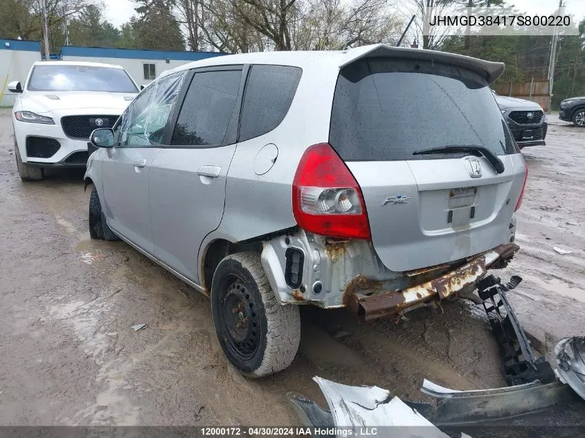 JHMGD38417S800220 2007 Honda Fit