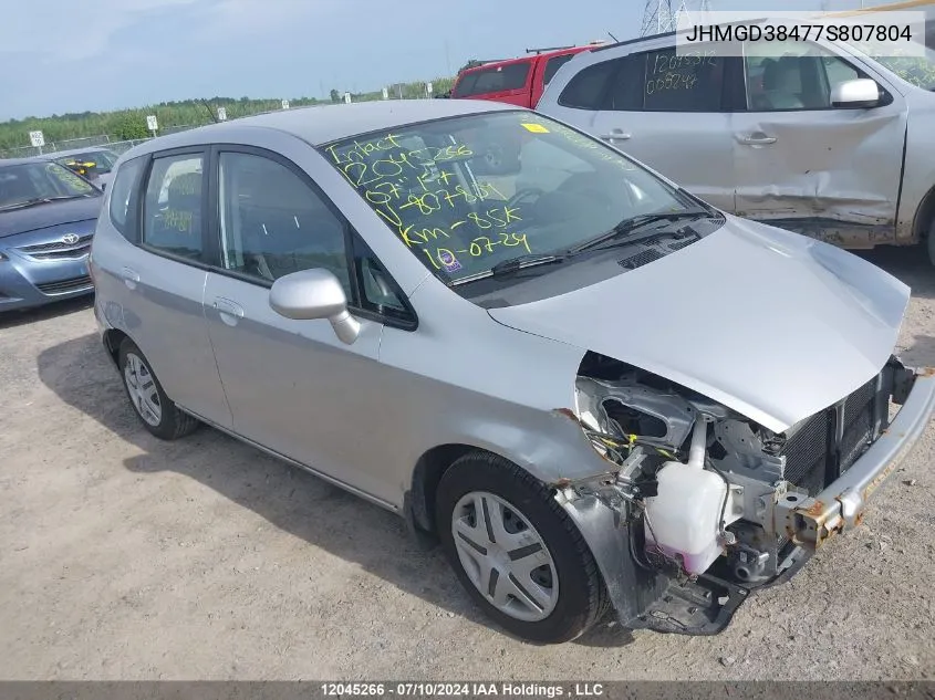 JHMGD38477S807804 2007 Honda Fit