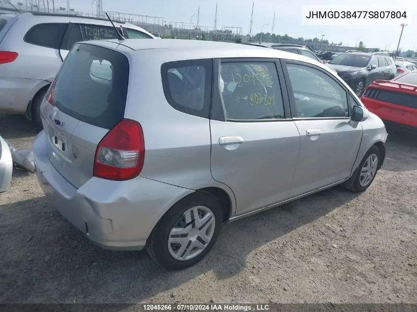 JHMGD38477S807804 2007 Honda Fit