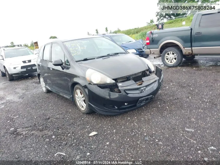 2007 Honda Fit VIN: JHMGD386X7S808284 Lot: 12045514