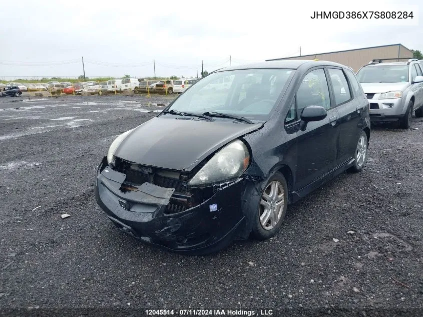 2007 Honda Fit VIN: JHMGD386X7S808284 Lot: 12045514