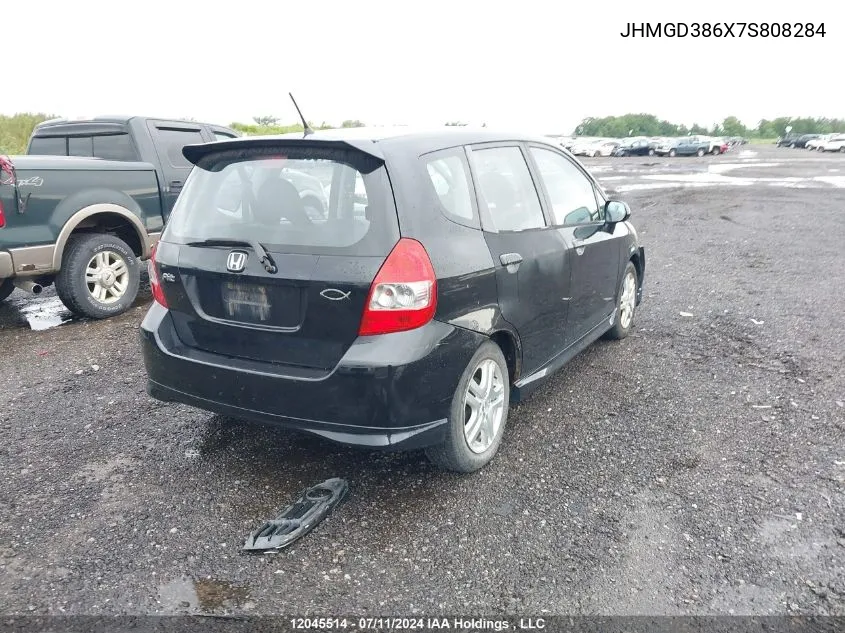 2007 Honda Fit VIN: JHMGD386X7S808284 Lot: 12045514