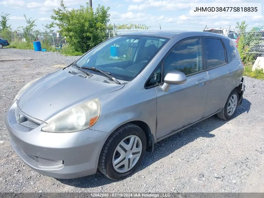 JHMGD38477S818835 2007 Honda Fit