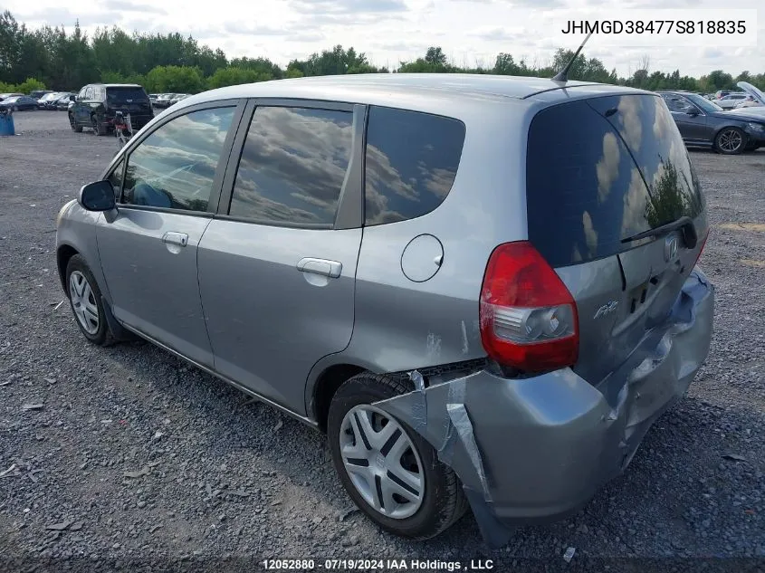 JHMGD38477S818835 2007 Honda Fit