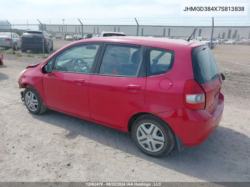 JHMGD384X7S813838 2007 Honda Fit