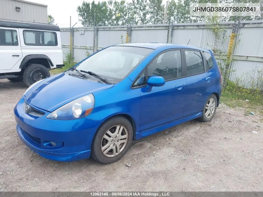 JHMGD38607S807841 2007 Honda Fit