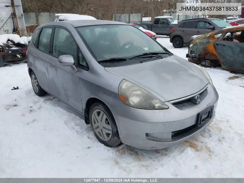 JHMGD38437S818833 2007 Honda Fit