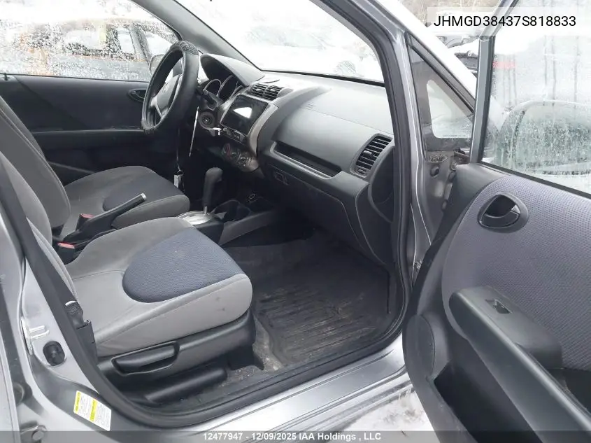 JHMGD38437S818833 2007 Honda Fit