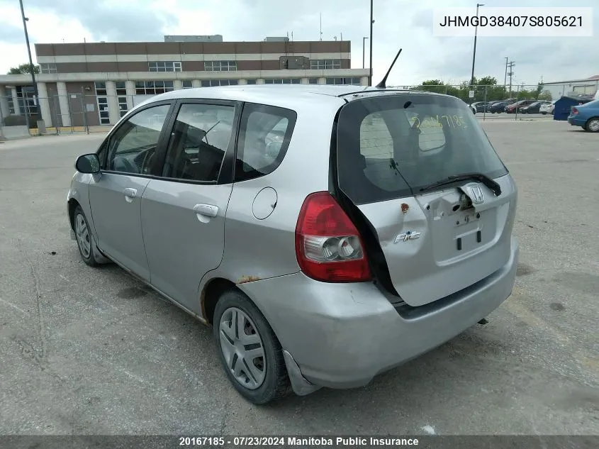 JHMGD38407S805621 2007 Honda Fit Lx