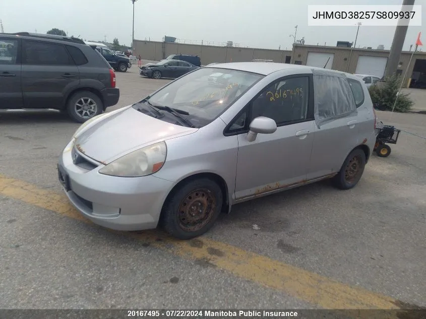 JHMGD38257S809937 2007 Honda Fit Dx