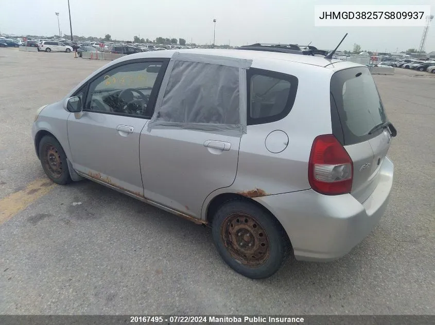 JHMGD38257S809937 2007 Honda Fit Dx