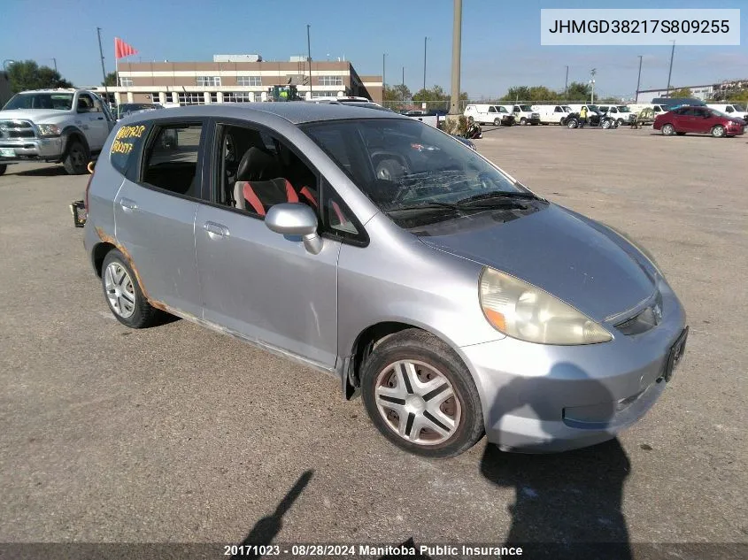 JHMGD38217S809255 2007 Honda Fit Dx