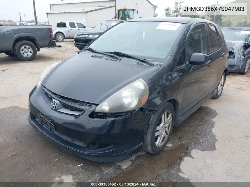 JHMGD386X7S047983 2007 Honda Fit Sport