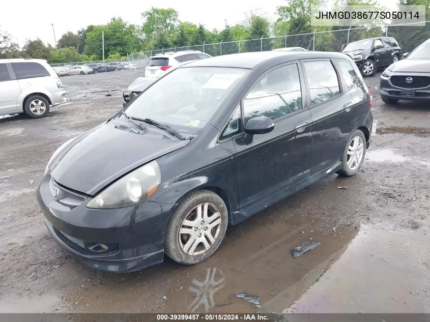 2007 Honda Fit Sport VIN: JHMGD38677S050114 Lot: 39399457