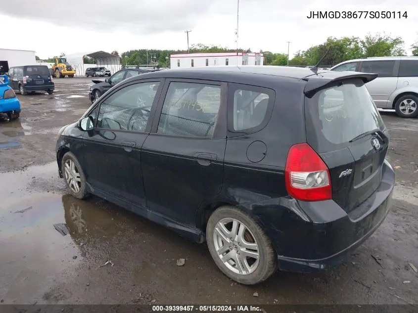 2007 Honda Fit Sport VIN: JHMGD38677S050114 Lot: 39399457