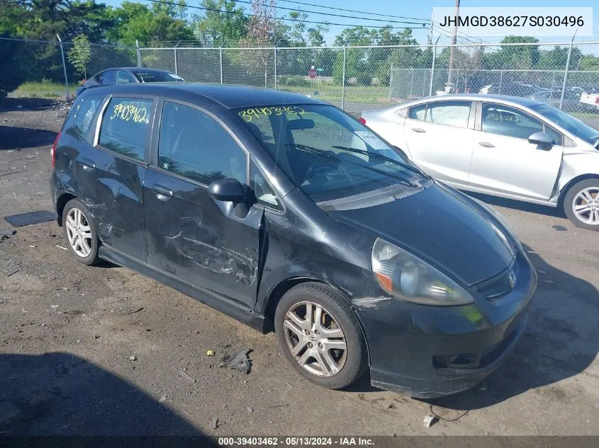 JHMGD38627S030496 2007 Honda Fit Sport