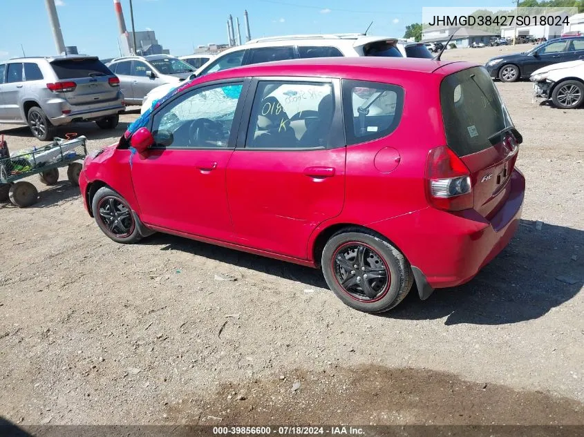 JHMGD38427S018024 2007 Honda Fit