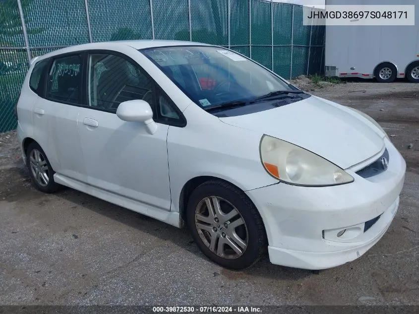 2007 Honda Fit Sport VIN: JHMGD38697S048171 Lot: 39872530