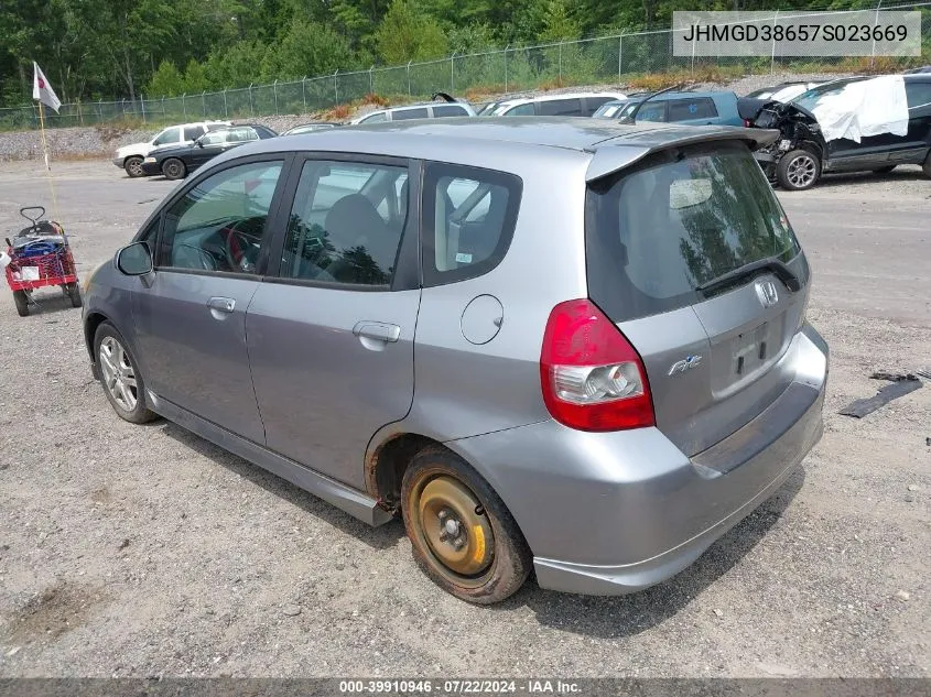 JHMGD38657S023669 2007 Honda Fit Sport