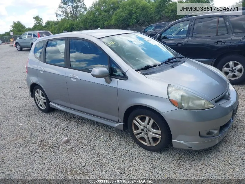 2007 Honda Fit Sport VIN: JHMGD38617S046771 Lot: 39911686