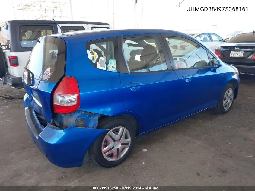 2007 Honda Fit VIN: JHMGD38497S068161 Lot: 39915258