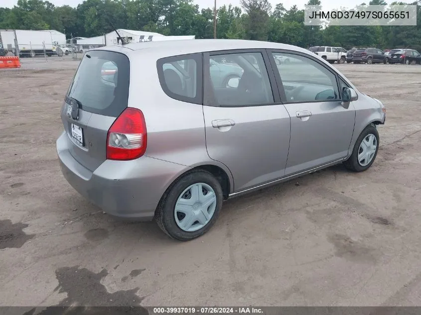 JHMGD37497S065651 2007 Honda Fit